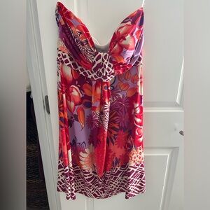 Dressbarn Red and Purple Floral Dress